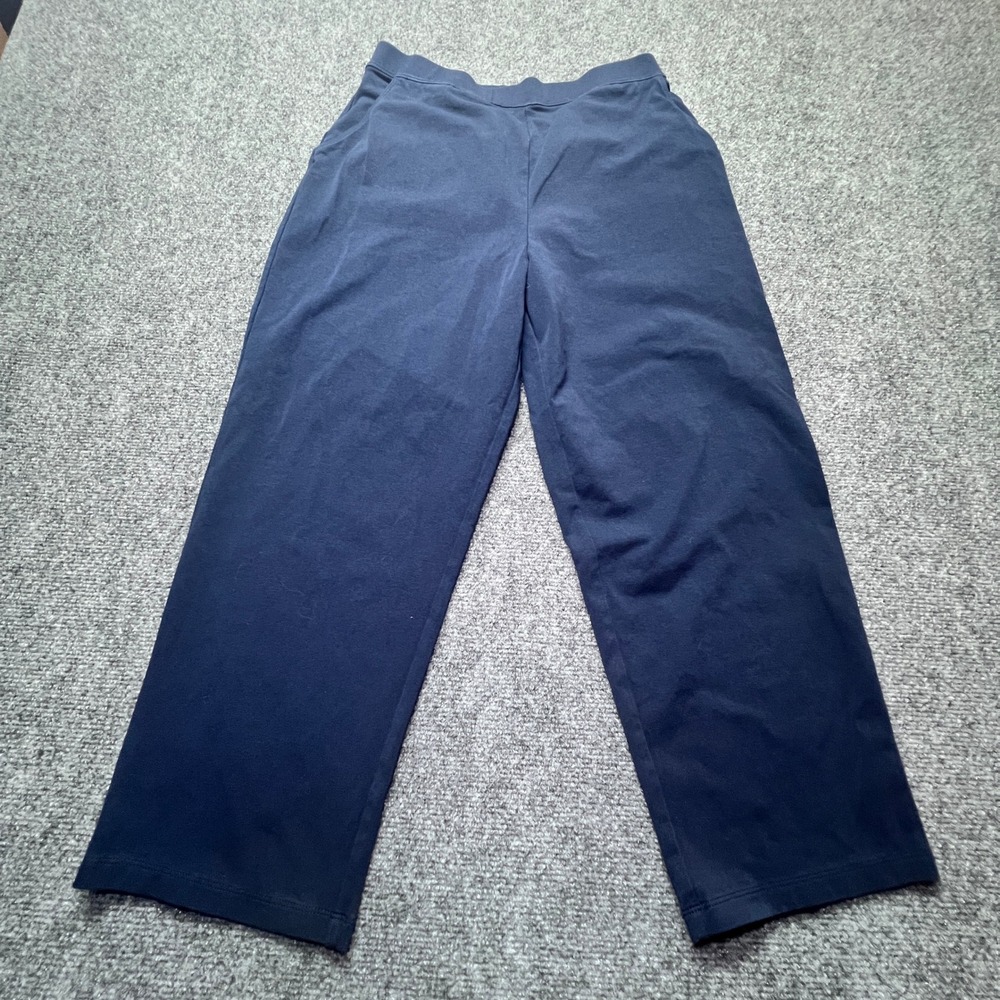 LL Bean Womens M Reg Navy Blue Perfect Fit Knit Straight Leg Pants 287678